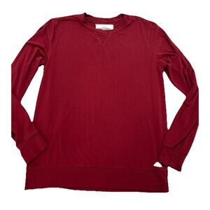 California Cowboy Unisex‎ Sz Large Deep Red Wagyu Fleece Sweatshirt Bamboo